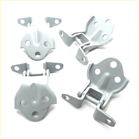 Set of five gray metal door hinges with circular holes and pivot for mitsubishi pajero sport 4pc upper lower door hinge