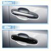 Black glossy car door handle cover trim for Toyota Highlander RAV4 2019-2021 showing back side of cover