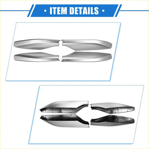 Silver sleek finished automotive side mirror covers for 4pcs car roof rack end covers toyota land cruiser prado