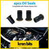 Black rubber diesel injector pipe oil seals with brass ends 4pcs for nissan navara d22 ute 3l engine