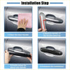 Carbon fiber textured black door handle cover trim for toyota rav4 2019-2021 shown from the back side