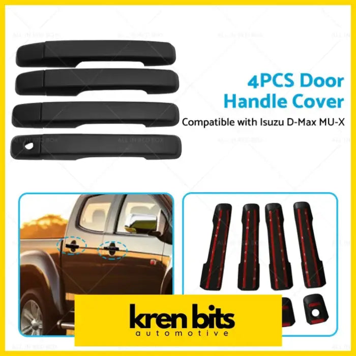 4PCS Door Handle Cover Trim Suitable for Isuzu D-Max DMax MUX MU-X - Exterior Parts>Body Mouldings & Trims