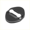 Black glossy finished keyhole cover with smooth rounded rectangle shape and oval cutout for toyota door lock latch