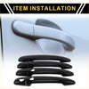 Black glossy plastic exterior door handle covers for toyota 4runner 2003-2010 shown from the back side