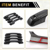 Black carbon fiber textured exterior door handle covers for toyota 4runner 2010-2019 shown from the back side