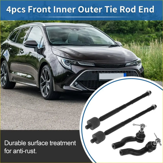 4pcs Front Inner Outer Tie Rod Ends for Toyota RAV4 & Scion TC - Steering