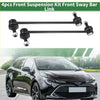Black front sway bar links with silver threaded ends in a 4pcs front suspension kit for toyota 4wd ute offroad use