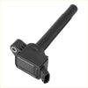 Black ignition coil with cylindrical body and rectangular base molded plastic housing for toyota 2000-2023