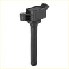 Black plastic ignition coil with rectangular top and cylindrical stem for toyota 2000-2023 back side view