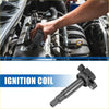 Black ignition coil with cylindrical body and rectangular mounting bracket for toyota echo 1.5L 2000-2005