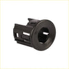 Black plastic car parking sensor cover with circular opening and side cutouts for silverado sierra retainers