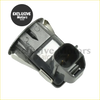 Silver metallic rear parking sensor with black plastic connector housing for nissan cube and infiniti models back side view