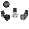 Black and silver sleek cylindrical rear parking sensors for Nissan Cube and Infiniti EX35 FX35 FX50 2009-2014 shown from back side