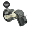 Black plastic motorcycle rearview mirror housing with metallic silver bracket shown from back for nissan cube and infiniti sensors