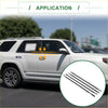Black sleek weatherstrip window seal rods for Toyota 4Runner 2010-2016 shown from the back side