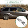 Black plastic weatherstrip window seal strips for Toyota Sienna 2003-2010 minivan side windows back view