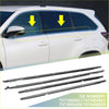 Black chrome finished window trim strips for toyota highlander models shown from the back side