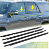 Black rubber window weatherstrip molding door seal strips for Toyota 4Runner shown from the back side