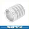 Silver cylindrical metal 4wd gear shifter knob cover trim with textured ridged bands for toyota 4runner 2010-2020