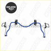 Blue front sway bar with black brackets and silver hardware for 4wd suspension stabilizer kit on nissan navara np300