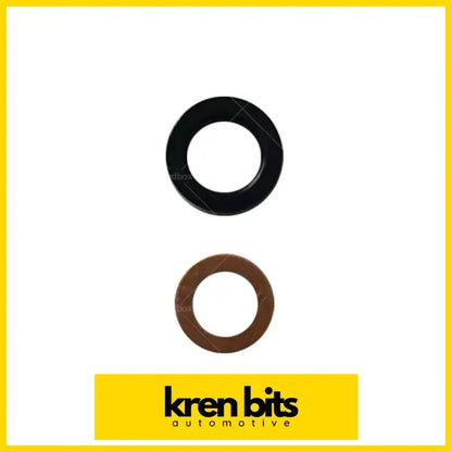 Black and brown circular diesel fuel injector gaskets from Kren Bits for Toyota Hilux Hiace 3L 5L engines