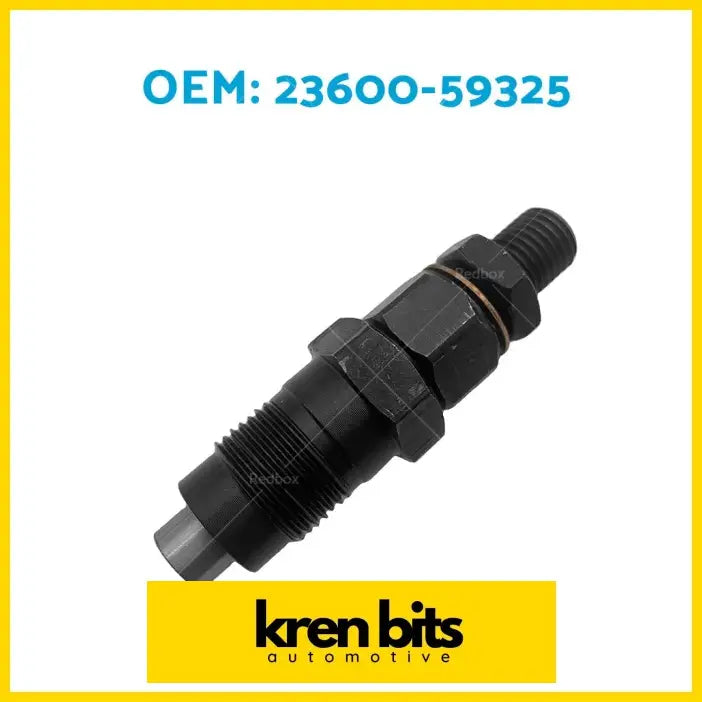 Black metallic diesel fuel injector with threaded ends and hexagonal housing suitable for toyota hilux hiace 3l 5l