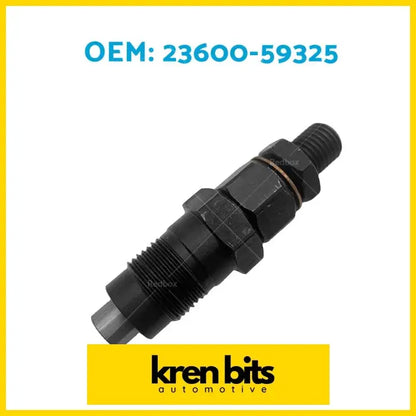 Black metallic diesel fuel injector with threaded ends and hexagonal housing suitable for toyota hilux hiace 3l 5l