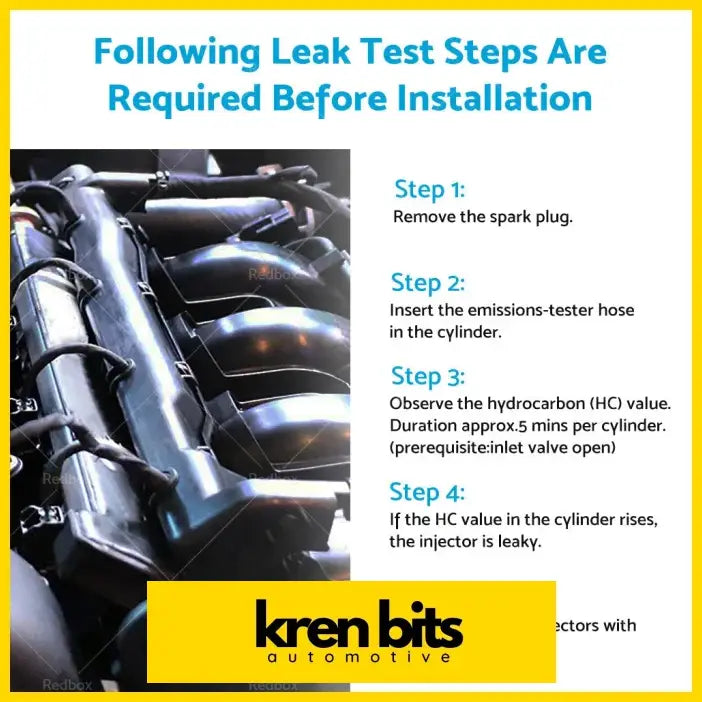 Black glossy engine valve cover with kren bits automotive logo for 4x diesel fuel injector toyota hilux hiace 3l 5l