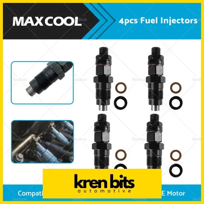 Black maxcool diesel fuel injectors with hexagonal threaded bodies and o-rings for toyota hilux hiace 3l 5l engines