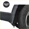 Black plastic fender flare for nissan juke f15 showing back side part of 4x mudflaps set