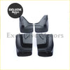 Set of four black plastic mudguards with molded contours and mounting holes for toyota hiace 2012-2018