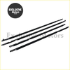 Four black slender metal outer window weatherstrips with rounded ends for Toyota Land Cruiser LC80 LX450