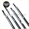 Four sleek black windshield wiper blades with glossy finish and metallic accents for toyota land cruiser lc80 lx450 weatherstrips