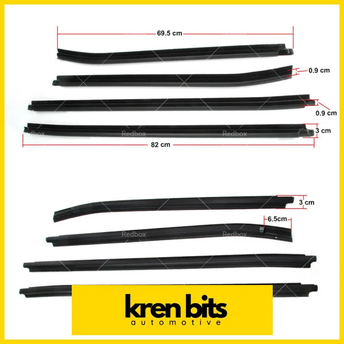 4X Window Moulding Trim Weather Strip Suitable For Hilux Sr5 Double Cab 05-15 Exterior Parts>Glass