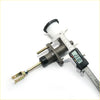 Gray metallic 5/8 clutch master cylinder with white plastic reservoir and black cap measured by caliper for Toyota Hilux