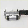 Silver metal 5/8 inch rear brake cylinder with black rubber boots and brass fittings measured by digital caliper for nissan