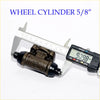 A rugged dark brown cast iron 5/8 rear brake cylinder with black rubber seals for nissan measured 9.798 mm wide