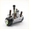 Silver metal 5/8 inch rear wheel brake cylinder for nissan 720 with black rubber seals and brass fittings