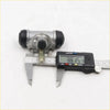 Silver metal brake proportioning valve with black rubber caps and adjustment knob for nissan navara d21 brake system measured at 38.15 mm