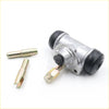 Silver metal 5/8 rear wheel brake cylinder with black rubber caps and hex knob for nissan navara d21 big-m sd25 td25