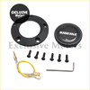 Black sibeike glossy steering wheel cover with white lettering on vintage mahogany 5-bolt wood steering wheel