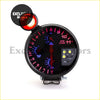 Black 5-inch multifunction tachometer with red illuminated rpm numerals and blue needle indicators for car gauges