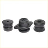 Black rubber engine mount set with 5 pcs cabin mounting bushing for toyota hilux 2005-2015 shown from back side