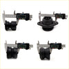 Black rubber cabin mounting bushing with flanged base and bore shown in four views for toyota hilux 2005-2015