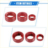 Set of three red aluminum car audio volume and tuning knobs with textured grips for toyota 4runner climate control