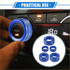 Blue metallic car climate control knob cover with textured grip and dual label for toyota 4runner ac rings