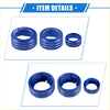 Set of three blue metallic ac climate control knob rings with textured grip for toyota 4runner 2010-2022