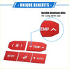 Red durable aluminum alloy car back ac control switch button covers with white embossed labels for toyota highlander
