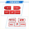 5 red glossy plastic car back ac control switch button covers with white icons for Toyota Highlander climate control