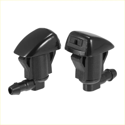 Black plastic front windshield washer nozzle covers for toyota sienna 2004-2010 one with slot one smooth